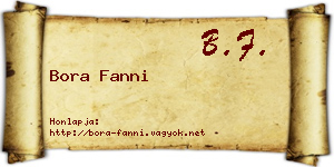 Bora Fanni névjegykártya